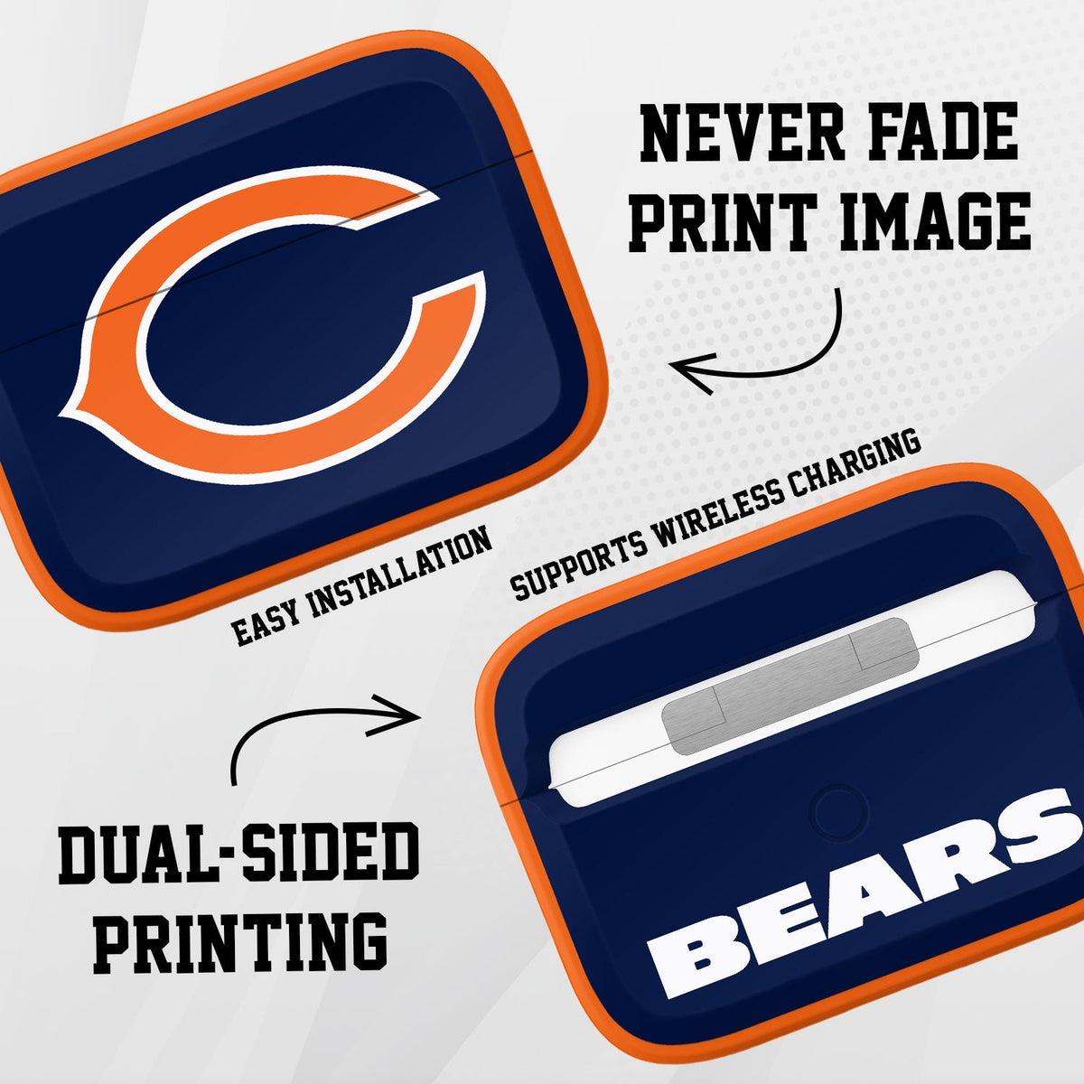 Chicago Bears HDX Apple AirPods Pro 1 &amp; 2 Case Cover