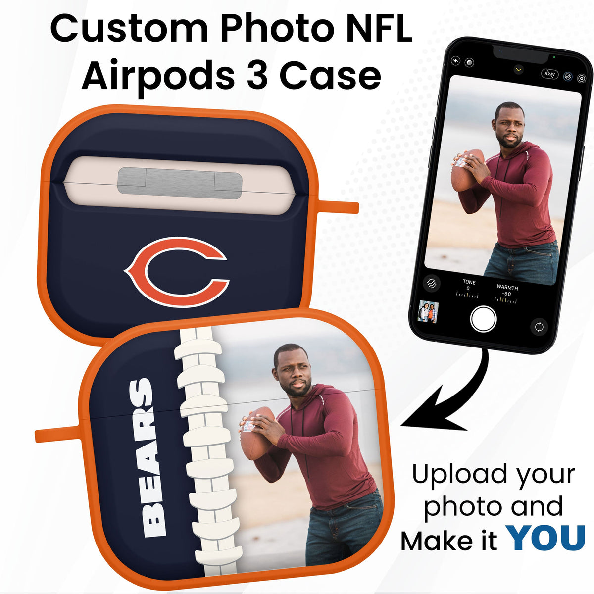 Chicago Bears Custom Photo HDX Apple AirPods Gen 3 Case Cover