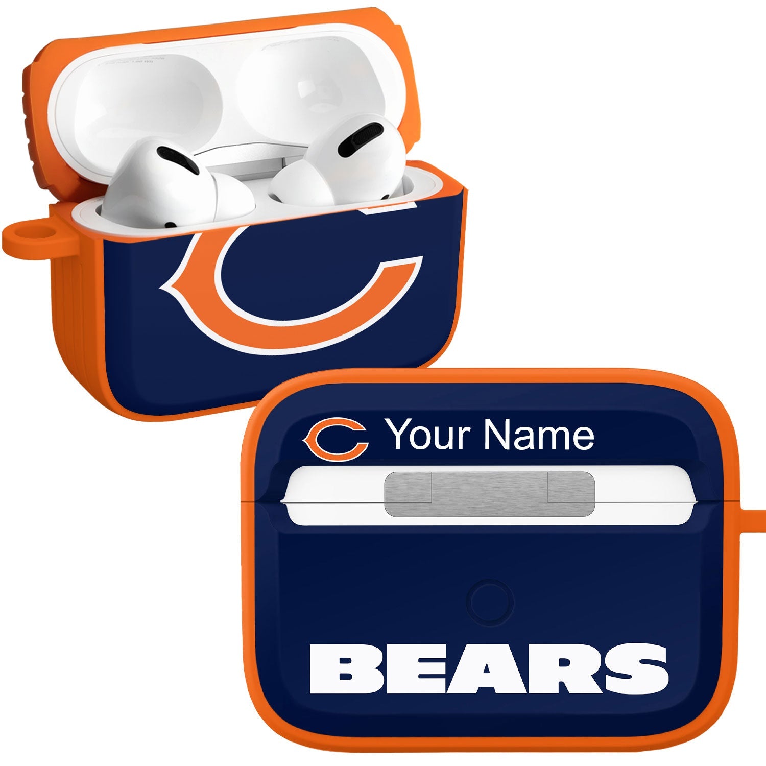 Chicago Bears HDX Custom Name Apple AirPods Pro 1 & 2 Case Cover (Classic)