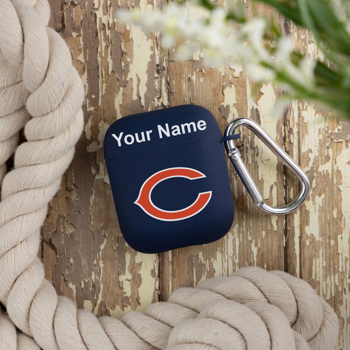 Chicago Bears Custom Name HD Apple AirPods Gen 1 &amp; 2 Case Cover (Navy)