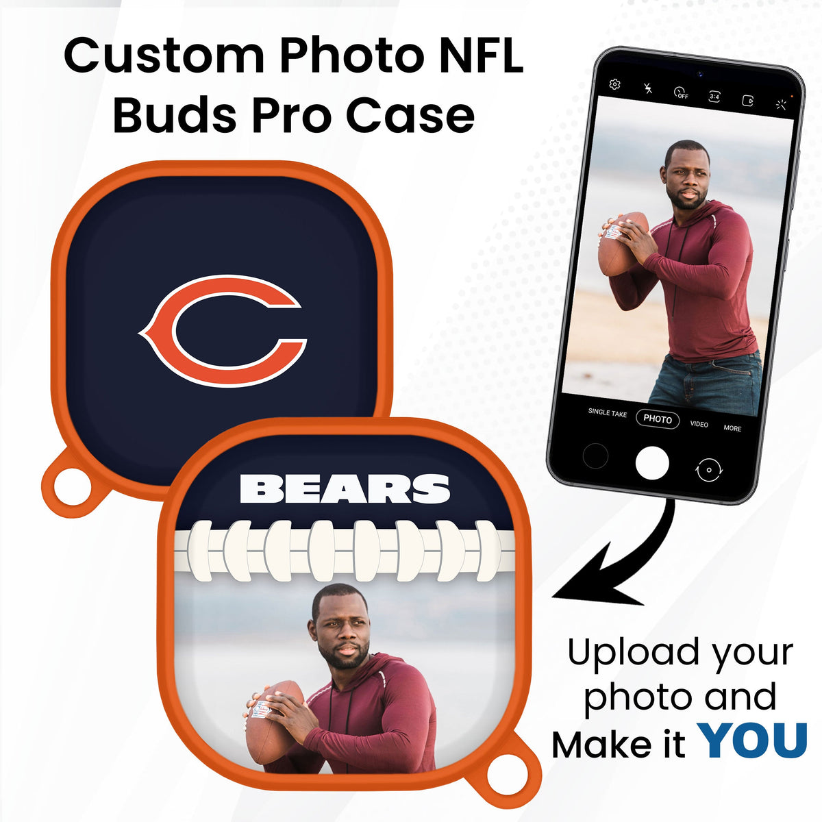 Chicago Bears Custom Photo HDX Samsung Galaxy Buds Pro &amp; Buds Live Case Cover