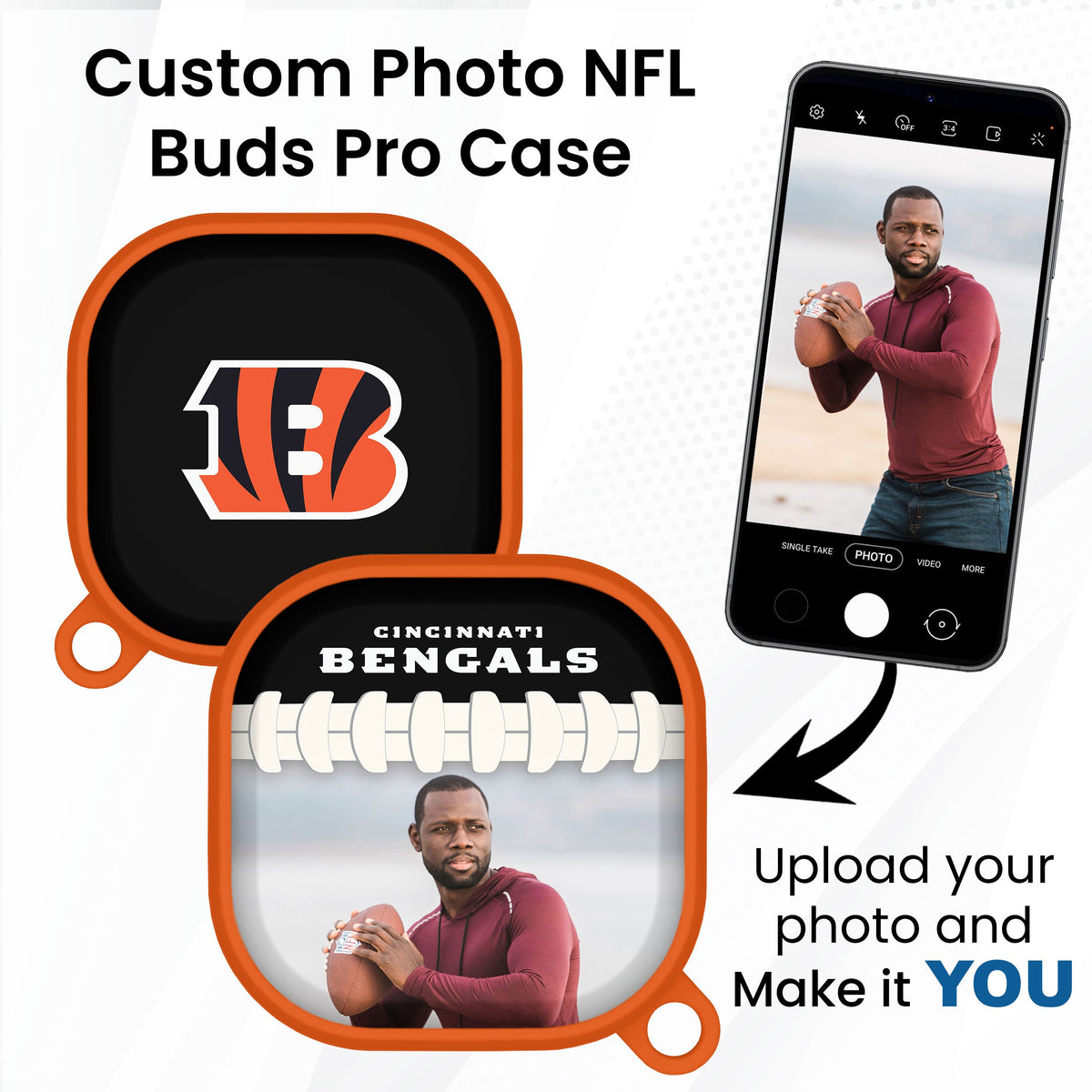Cincinnati Bengals Custom Photo HDX Samsung Galaxy Buds Pro Case Cover