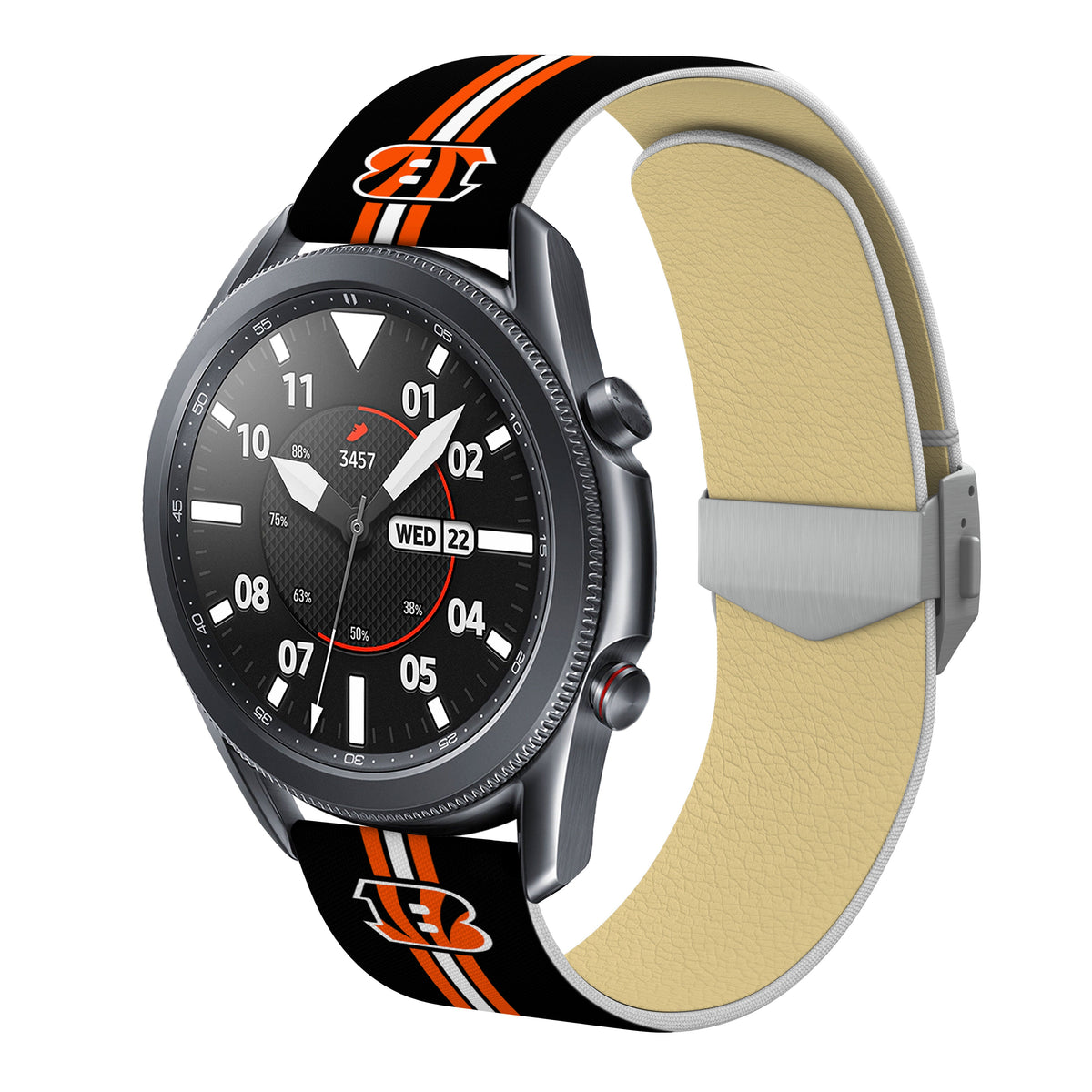 Cincinnati Bengals Full Print Quick Change Watch Band With Engraved Buckle - AffinityBands