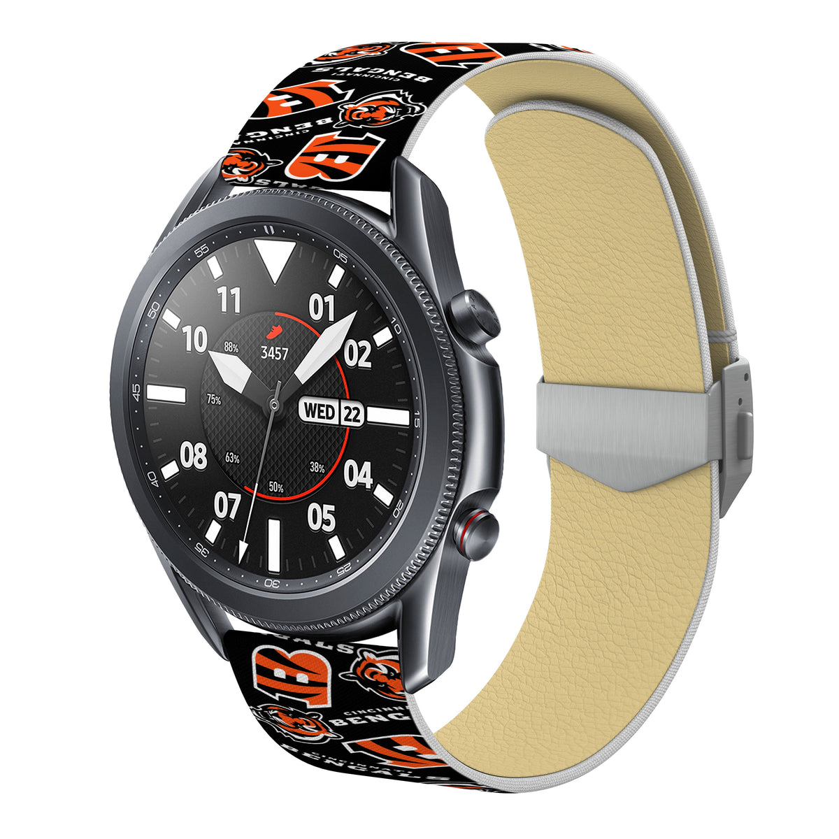 Cincinnati Bengals Full Print Quick Change Watch Band With Engraved Buckle - AffinityBands