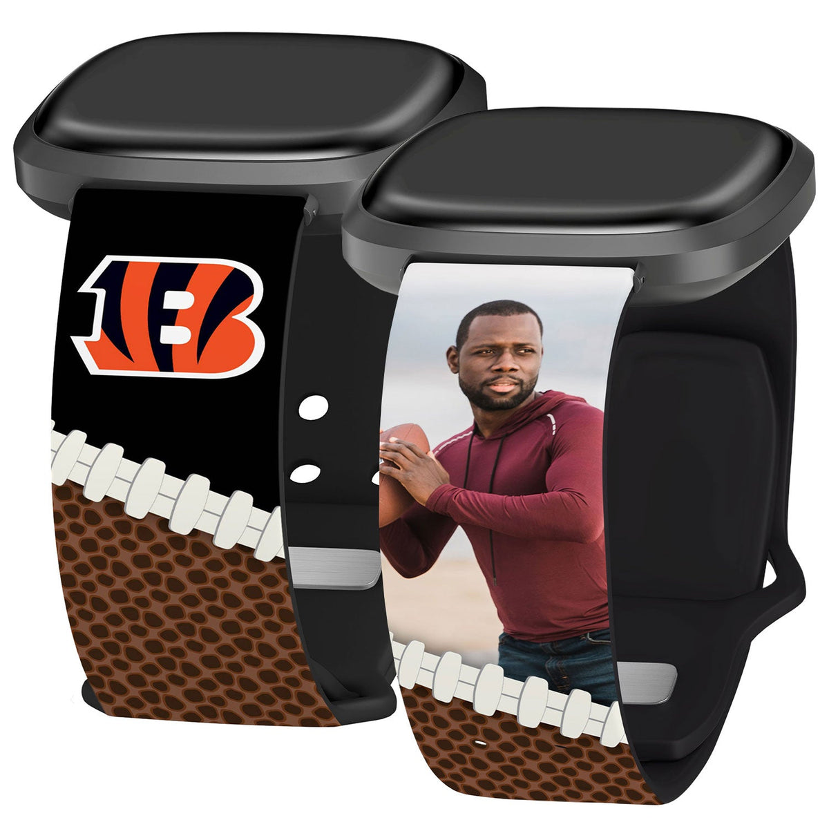 Cincinnati Bengals Custom Photo HD Fitbit Versa 3 &amp; Sense Watch Band