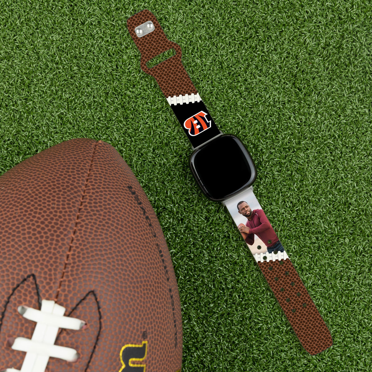 Cincinnati Bengals Custom Photo HD Fitbit Versa 3 &amp; Sense Watch Band
