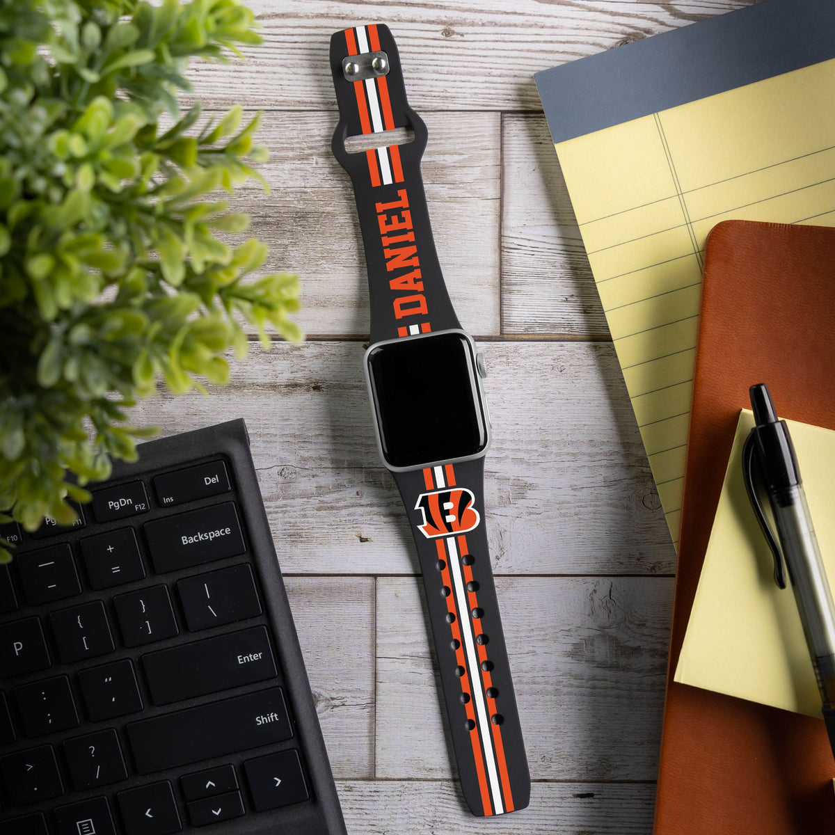 Cincinnati Bengals Custom Name HD Apple Watch Band