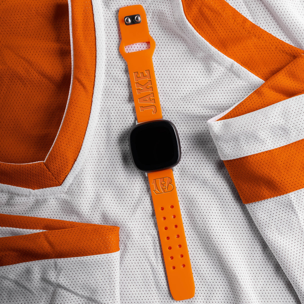 Cincinnati Bengals Custom Engraved Fitbit Versa 3 and Sense Watch Band