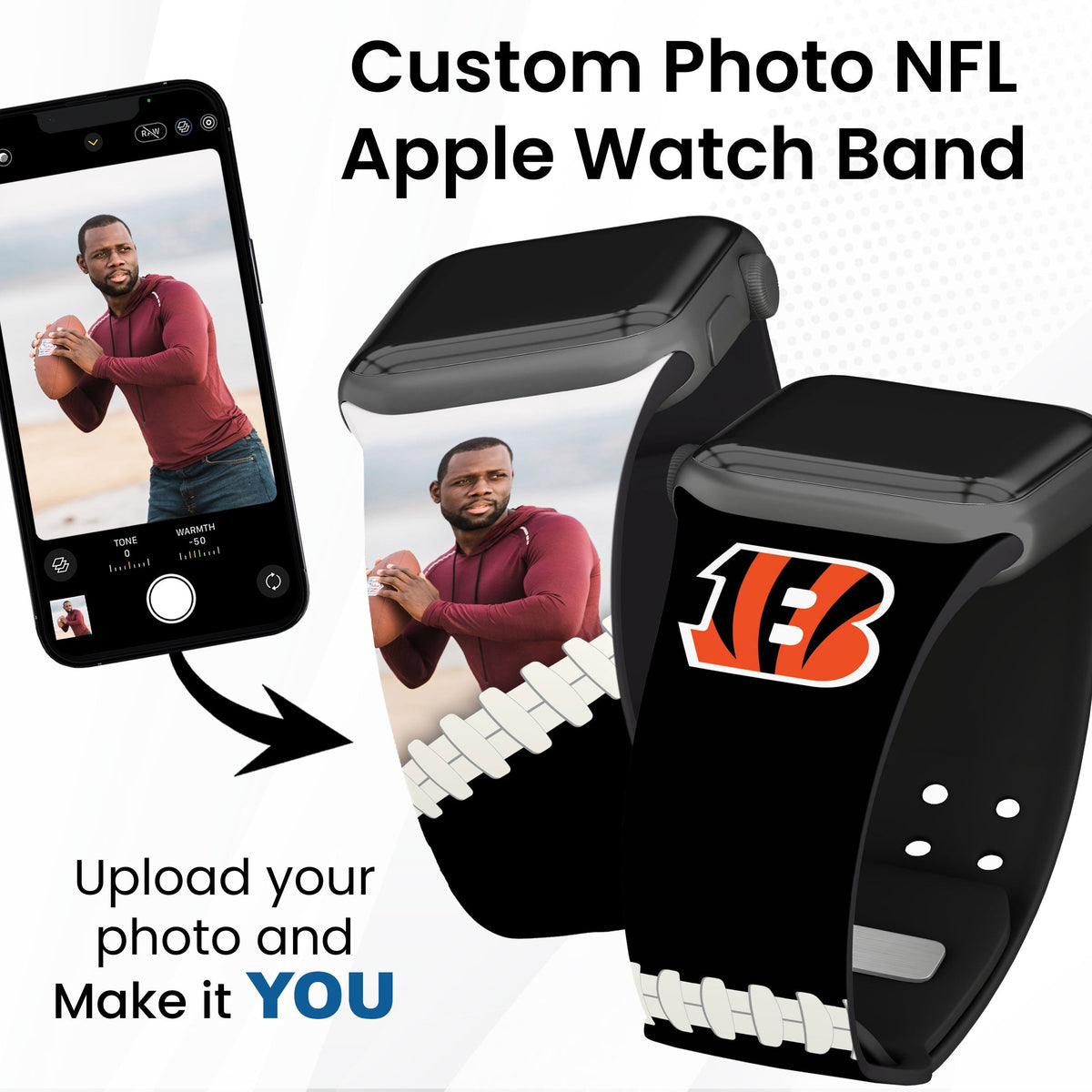 Cincinnati Bengals Custom Photo HD Apple Watch Band