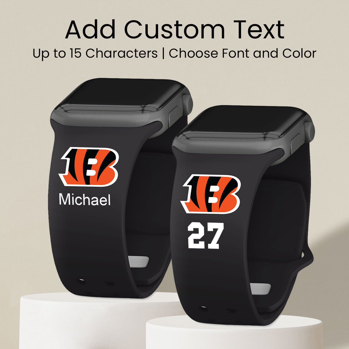 Cincinnati Bengals Custom Name HD Apple Watch Band