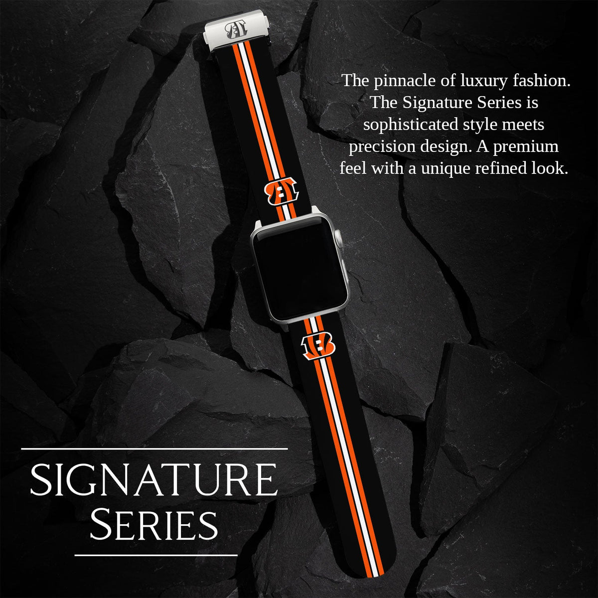 Game Time Cincinnati Bengals Signature Series Apple Watch Band With Engraved Buckle