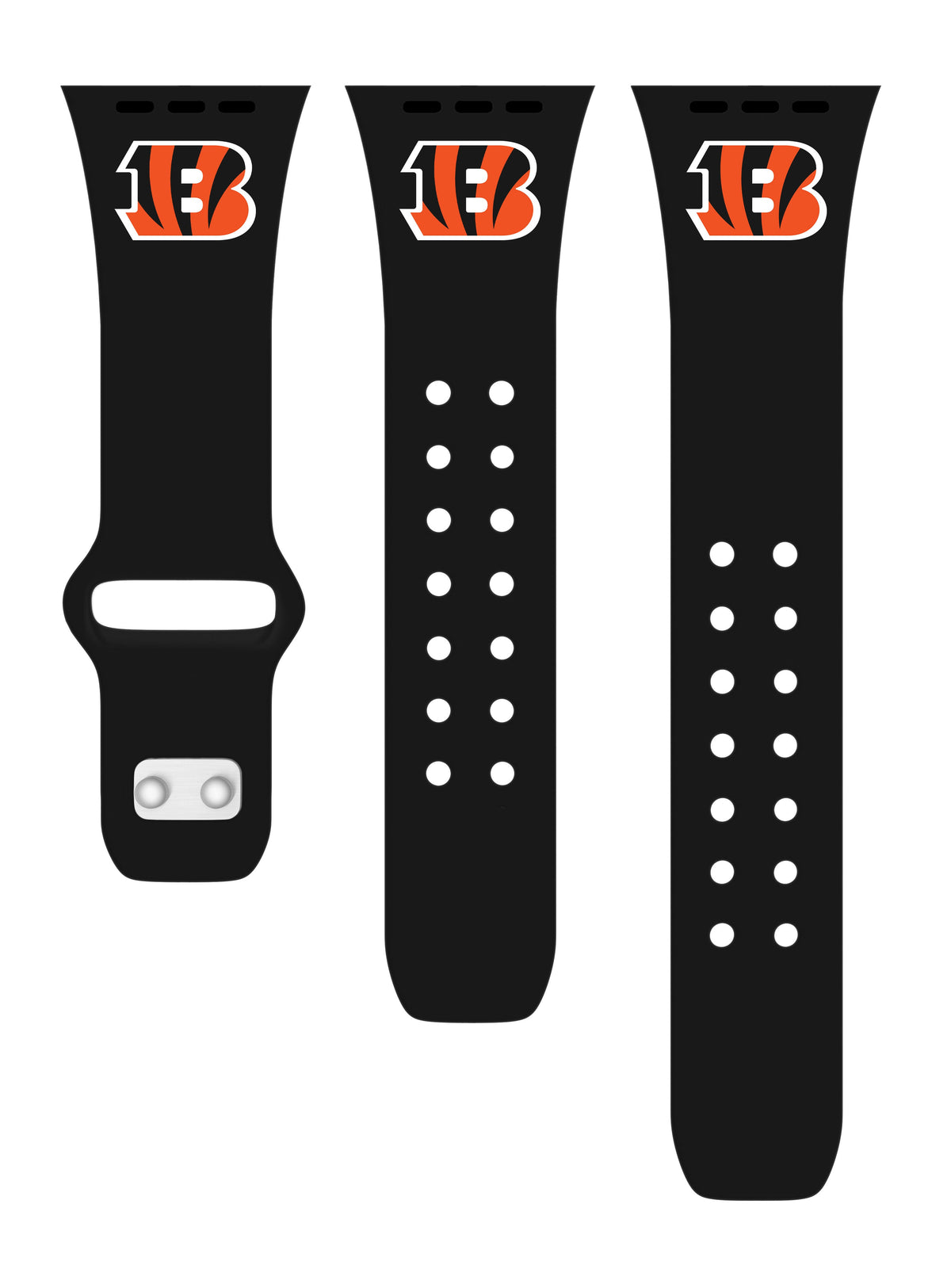 Cincinnati Bengals Silicone Apple Watch Band (Black) - Game Time