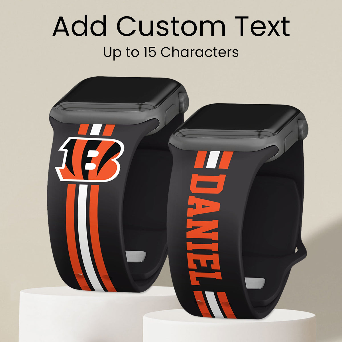 Cincinnati Bengals Custom Name HD Apple Watch Band