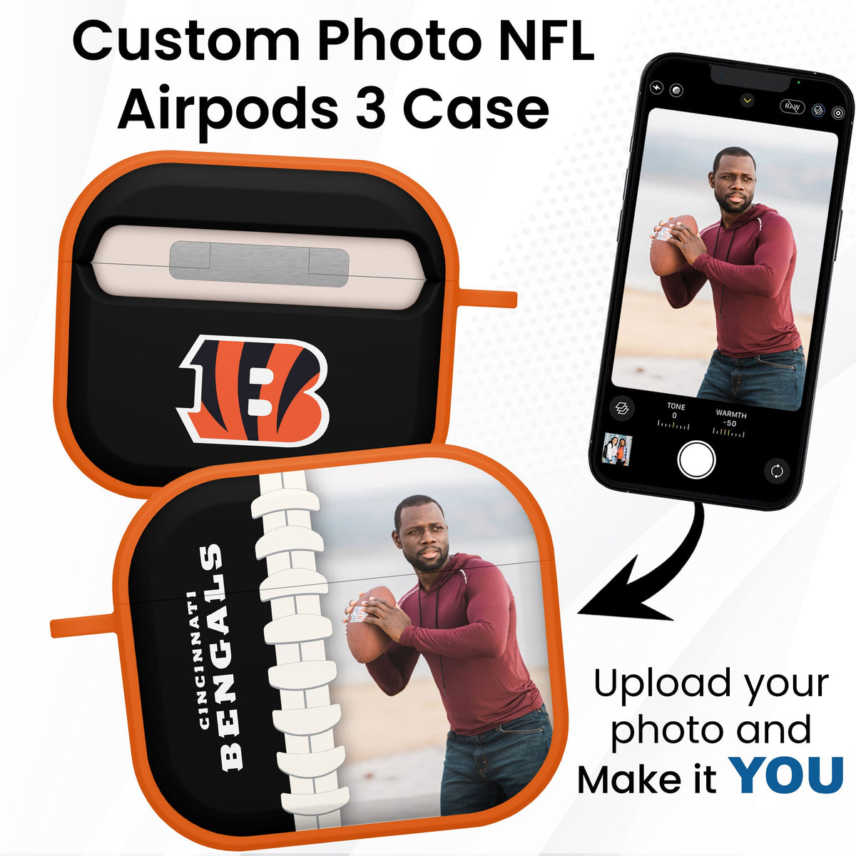 Cincinnati Bengals Custom Photo HDX Apple AirPods Gen 3 Case Cover