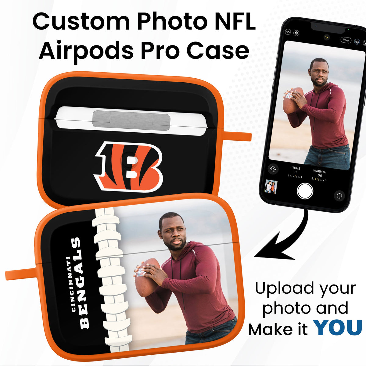 Cincinnati Bengals Custom Photo HDX Apple AirPods Pro Case Cover