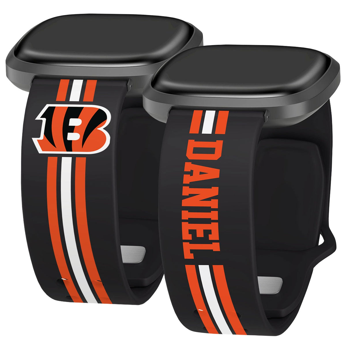 Cincinnati Bengals Custom Name HD Fitbit Versa 3 and Sense Watch Band