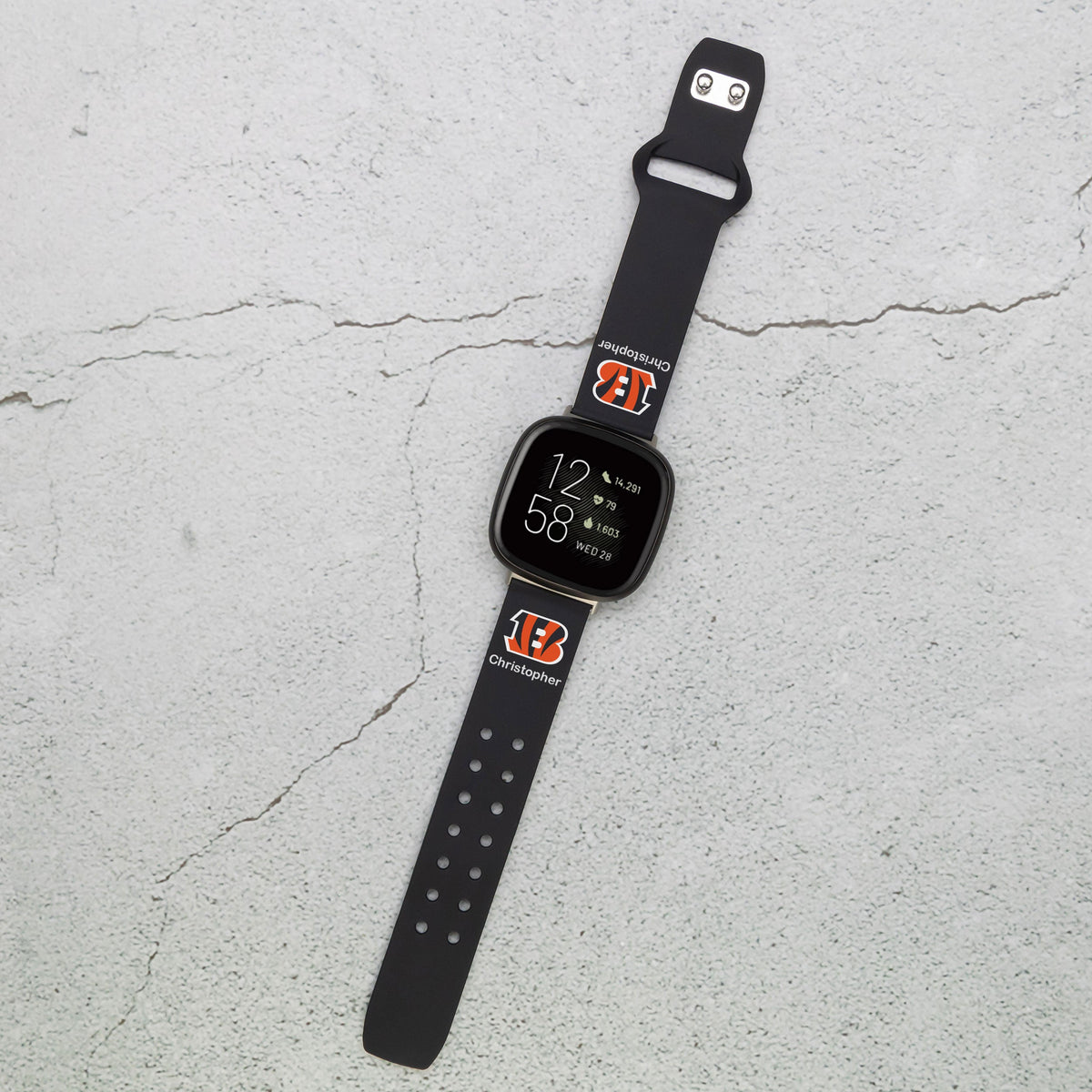 GAME TIME Cincinnati Bengals Custom Name HD FitBit Versa 3 &amp; Sense Watch Band