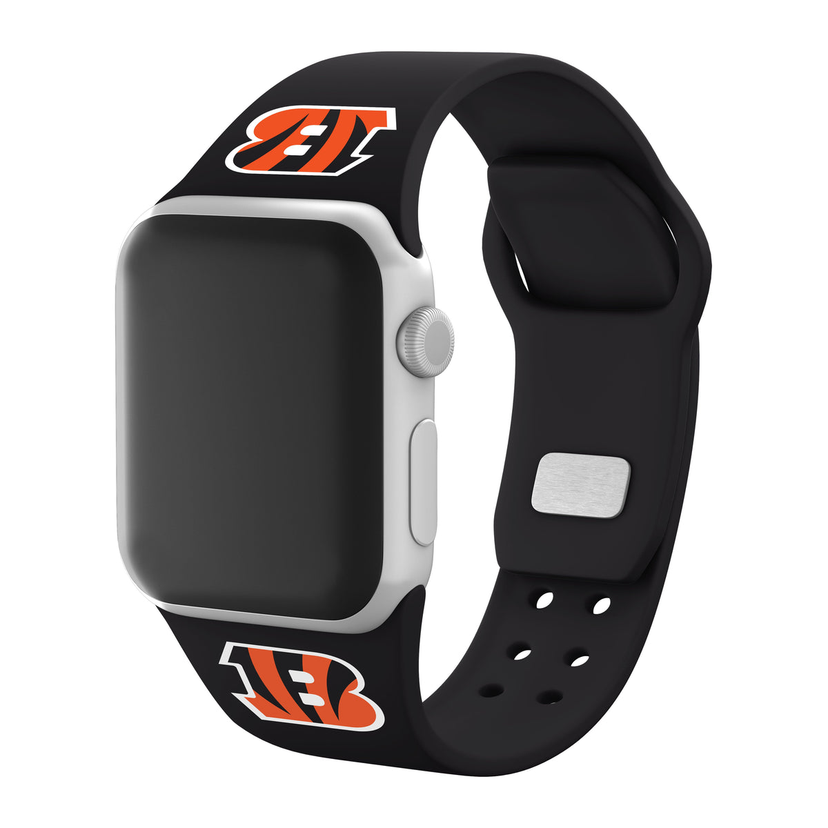 Cincinnati Bengals Silicone Apple Watch Band (Black) - Game Time
