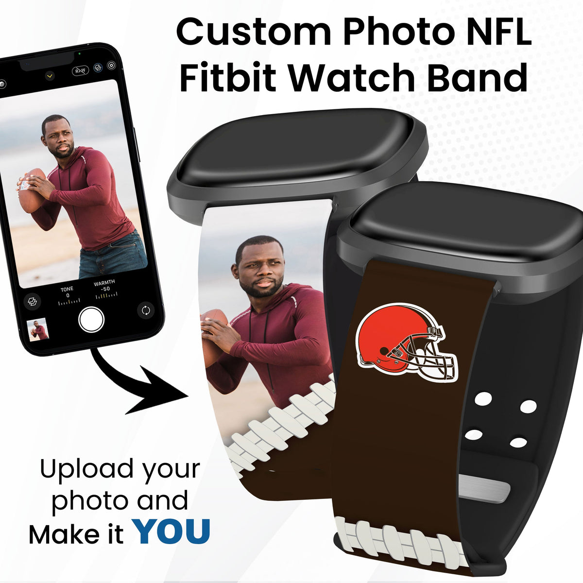 Cleveland Browns Custom Photo HD Fitbit Versa 3 &amp; Sense Watch Band