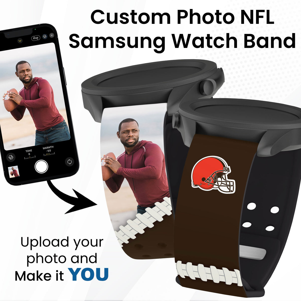 Cleveland Browns Custom Photo HD Samsung Galaxy Watch Band