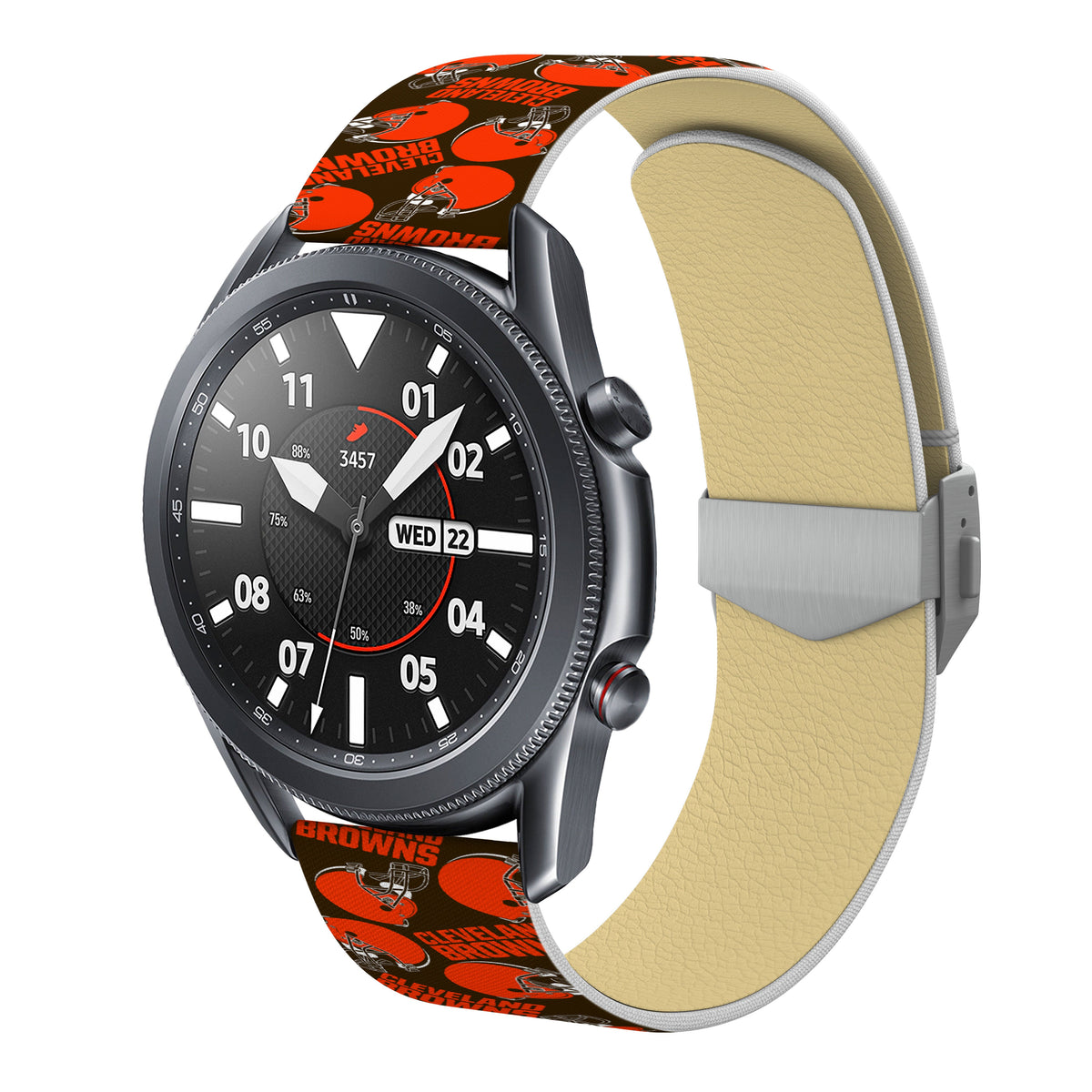 Cleveland Browns Full Print Quick Change Watch Band With Engraved Buckle - AffinityBands
