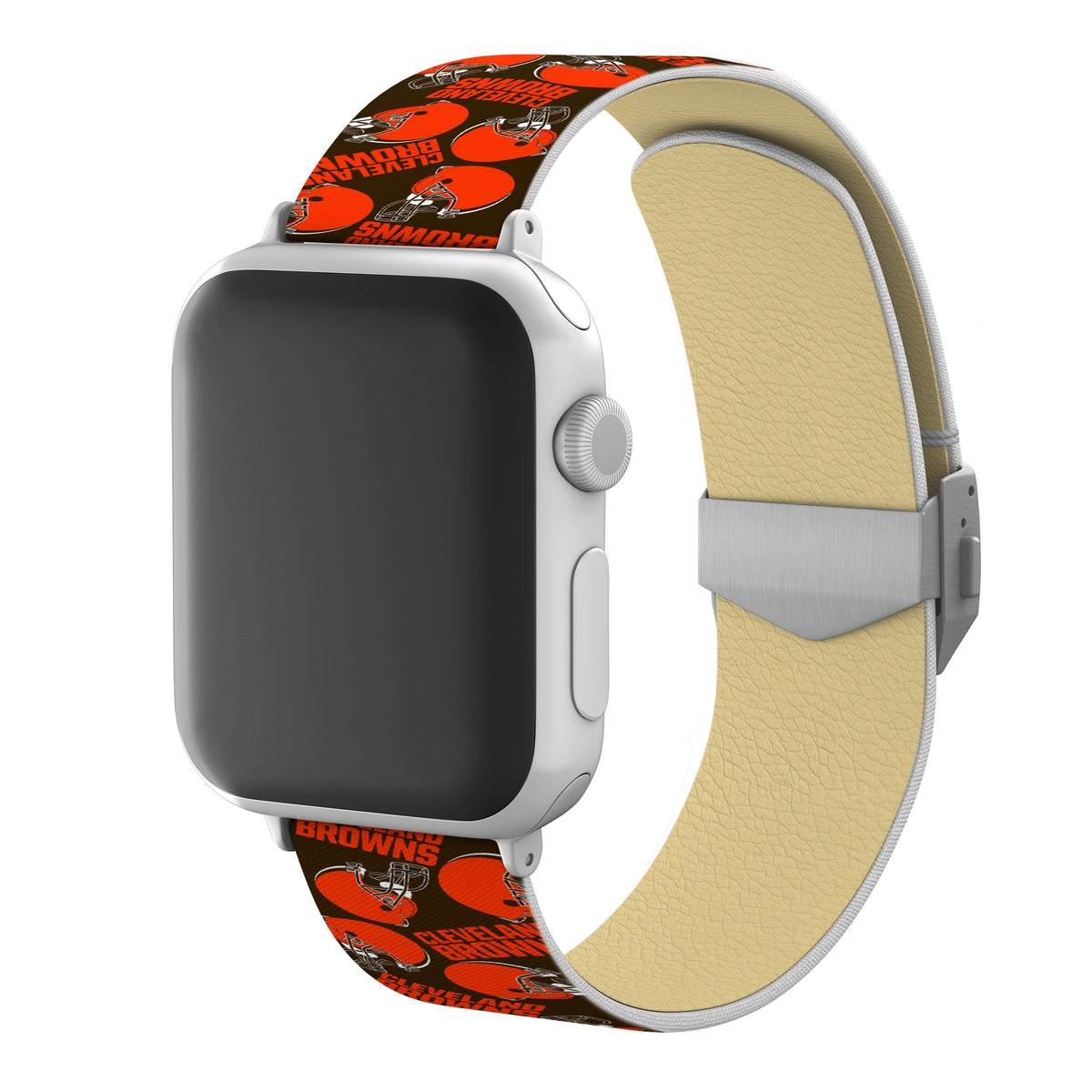 Cleveland Browns Full Print Watch Band With Engraved Buckle - AffinityBands