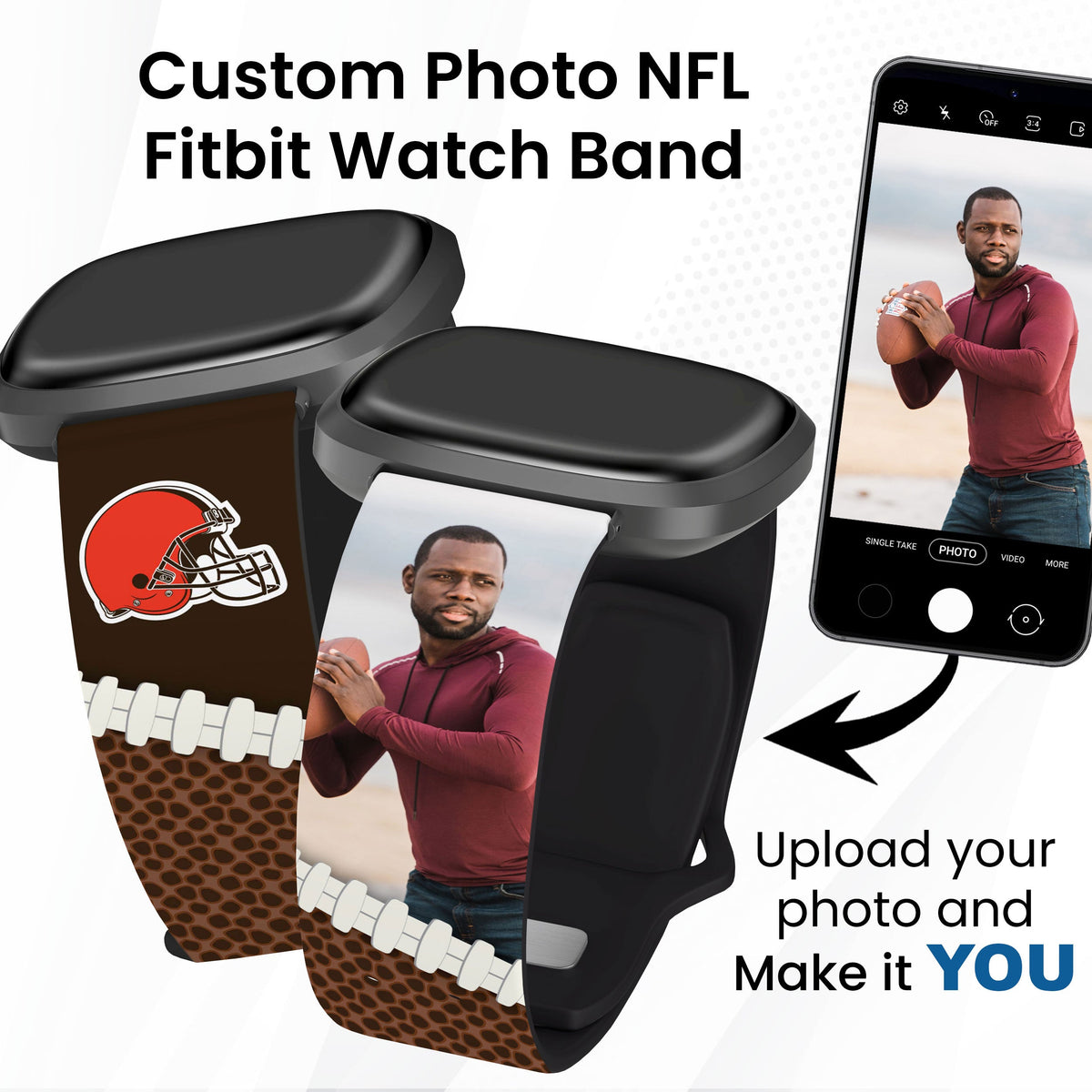 Cleveland Browns Custom Photo HD Fitbit Versa 3 &amp; Sense Watch Band