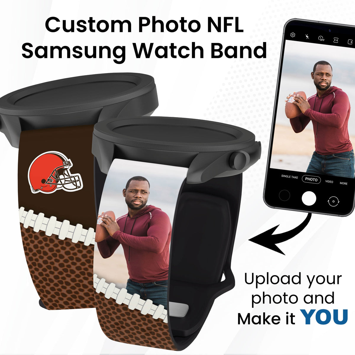 Cleveland Browns Custom Photo HD Samsung Galaxy Watch Band
