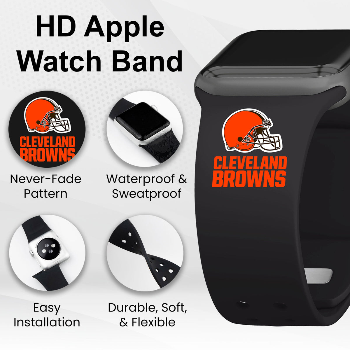 GAME TIME Cleveland Browns HD Elite Edition Apple Watch Band