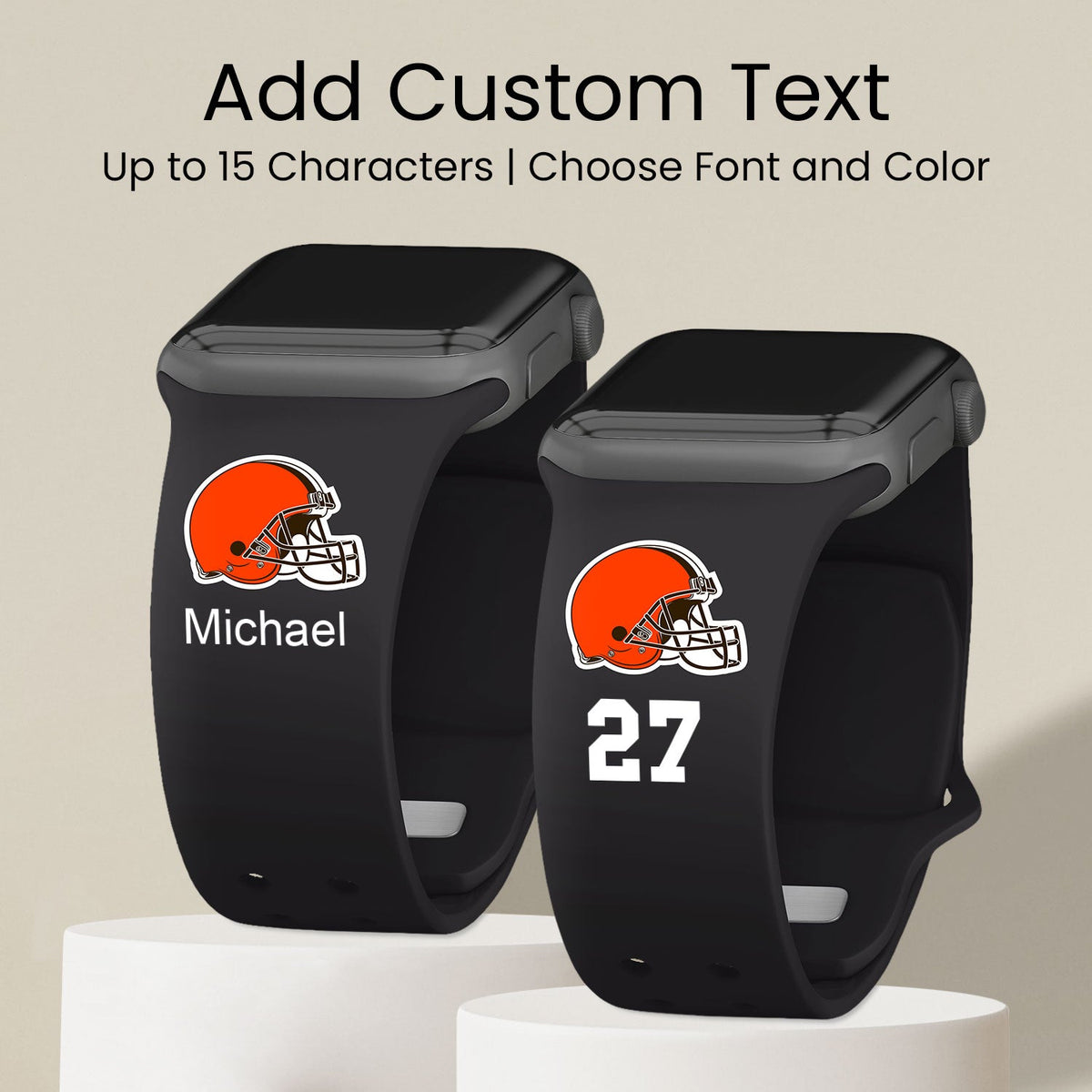 Cleveland Browns Custom Name HD Apple Watch Band