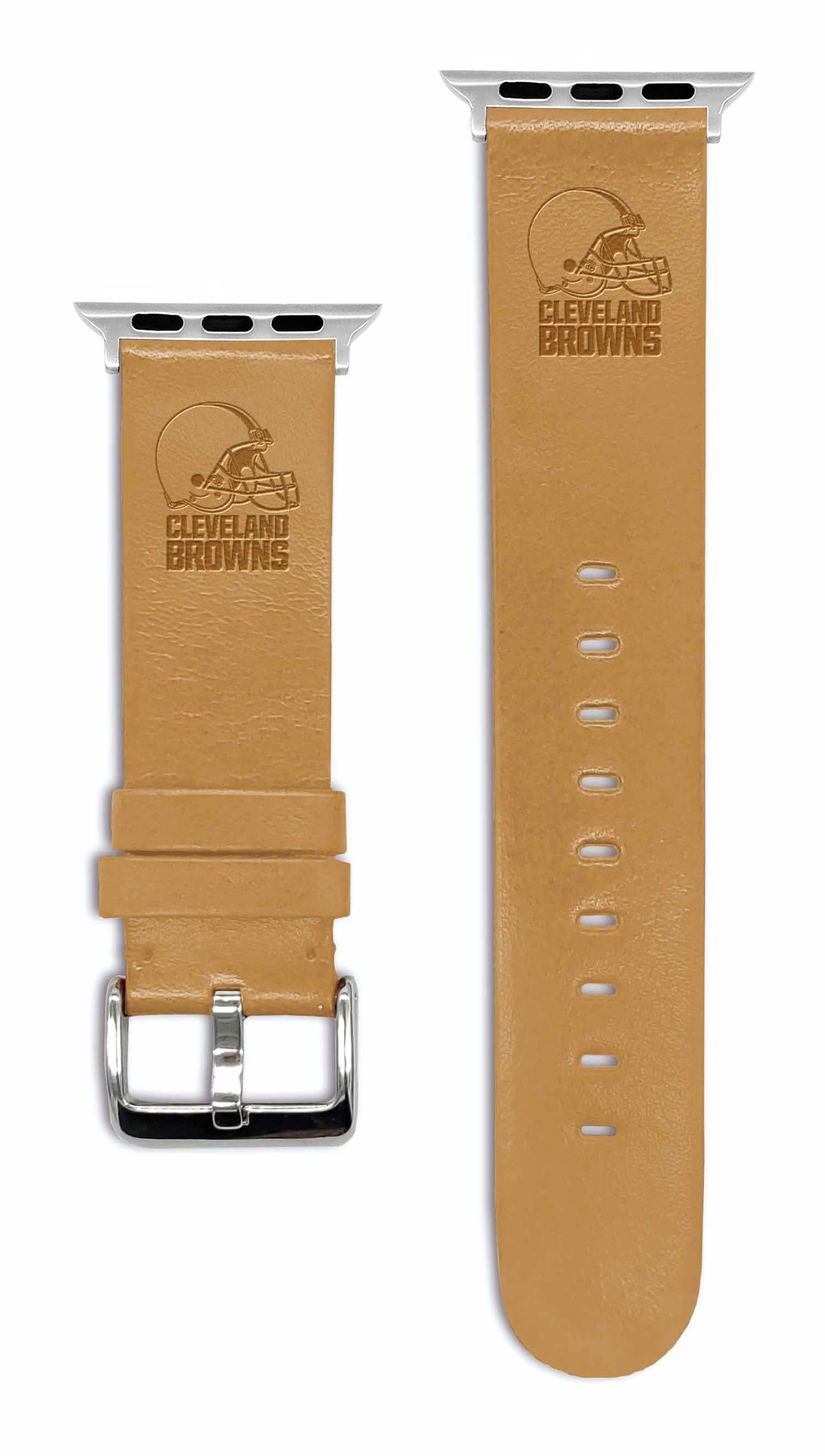 Game Time Cleveland Browns Apple Leather Watch Band - USA Sewn