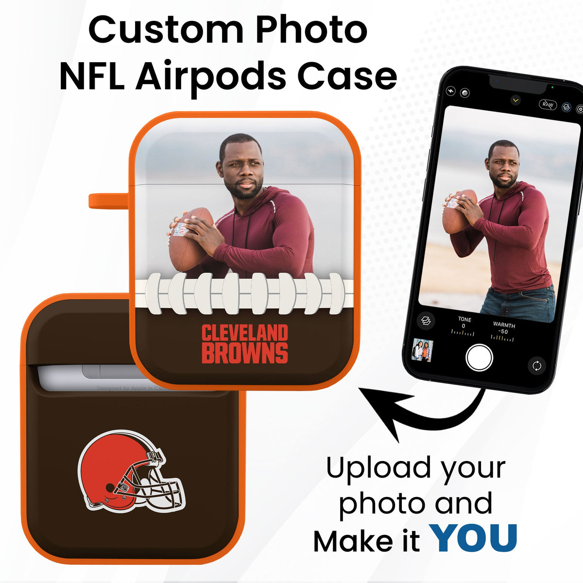 Cleveland Browns Custom Photo HDX Apple AirPods Gen 1 &amp; 2 Case Cover