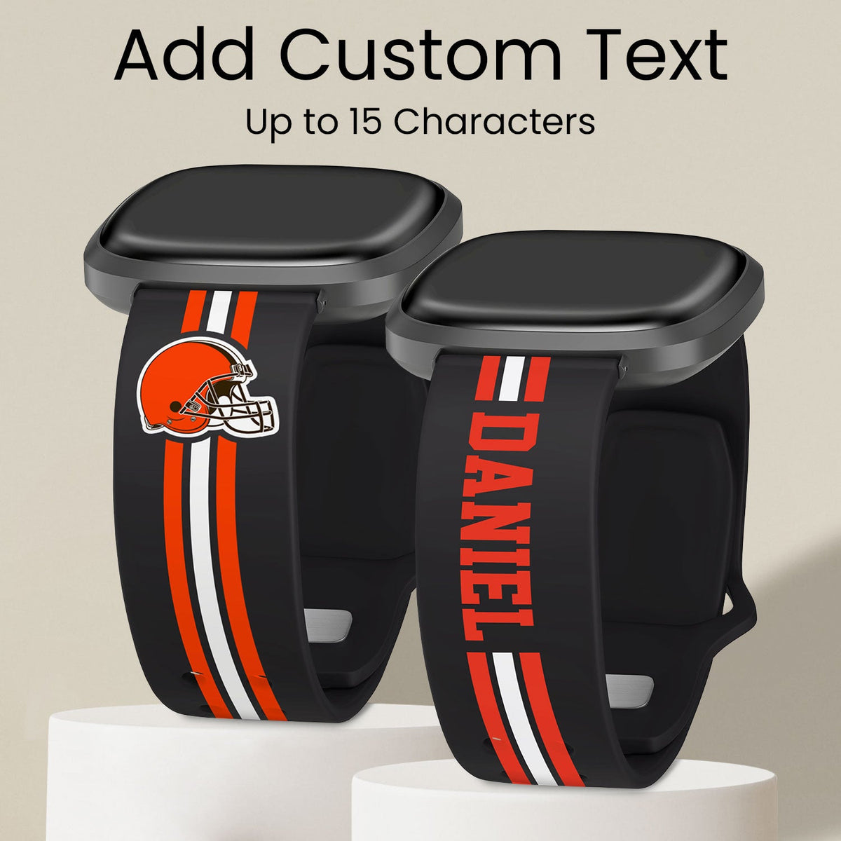 Cleveland Browns Custom Name HD Fitbit Versa 3 and Sense Watch Band