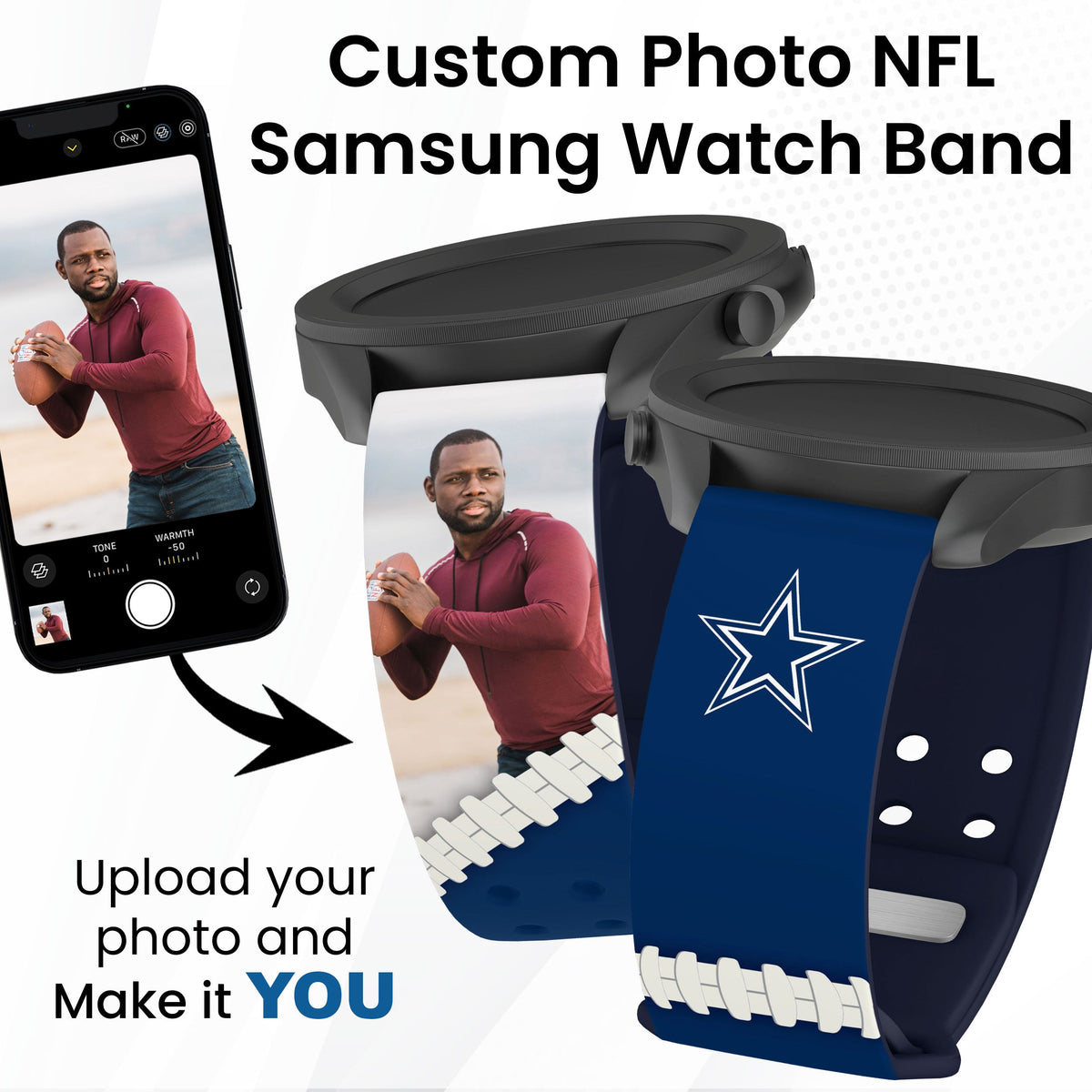 Dallas Cowboys Custom Photo HD Samsung Galaxy Watch Band
