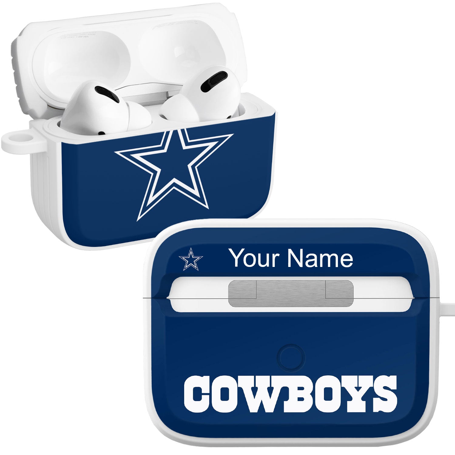 Dallas Cowboys HDX Custom Name Apple AirPods Pro 1 & 2 Case Cover (Classic)