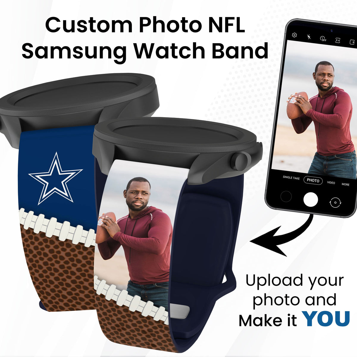 Dallas Cowboys Custom Photo HD Samsung Galaxy Watch Band