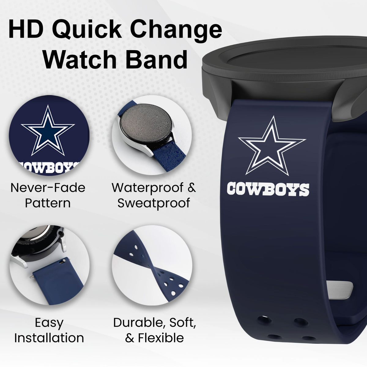 GAME TIME Dallas Cowboys HD Elite Edition Samsung Galaxy Watch Band
