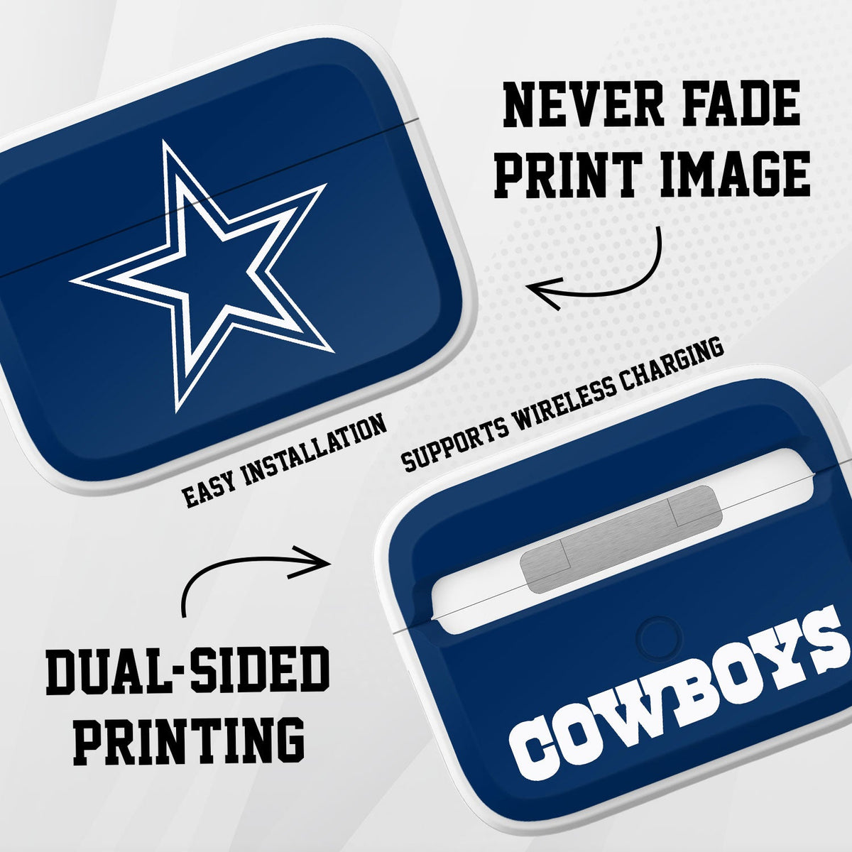 Dallas Cowboys HDX Apple AirPods Pro 1 &amp; 2 Case Cover