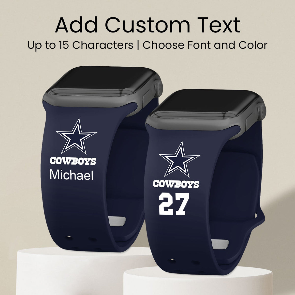 Dallas Cowboys Custom Name HD Apple Watch Band