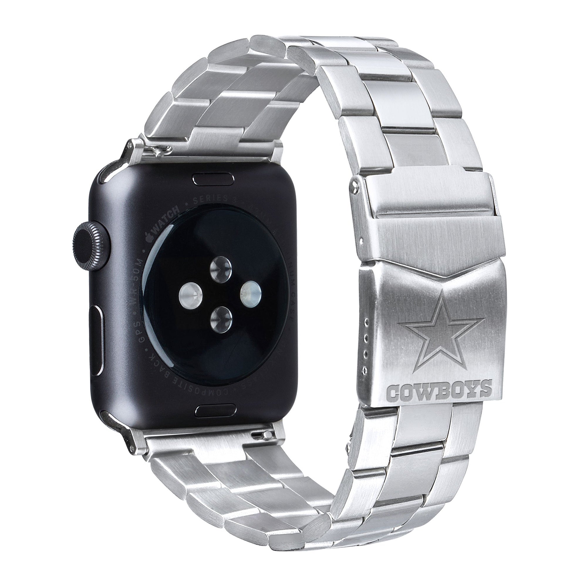 Dallas Cowboys Stainless Steel Link Style Apple Watch Band - Game Time Bands