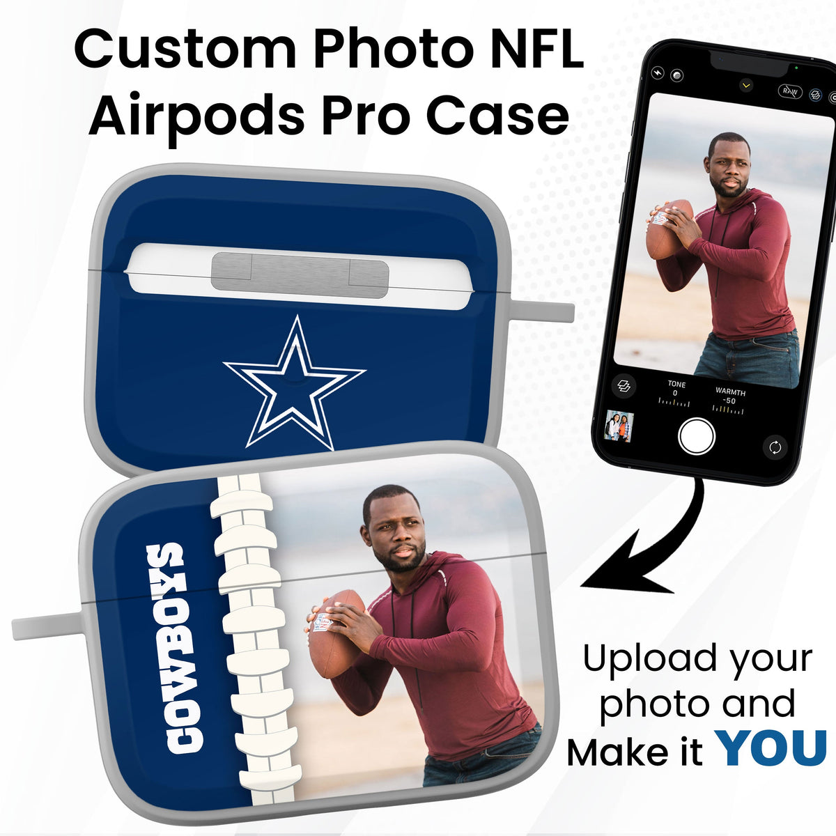 Dallas Cowboys Custom Photo HDX Apple AirPods 1 &amp; 2 Pro Case Cover