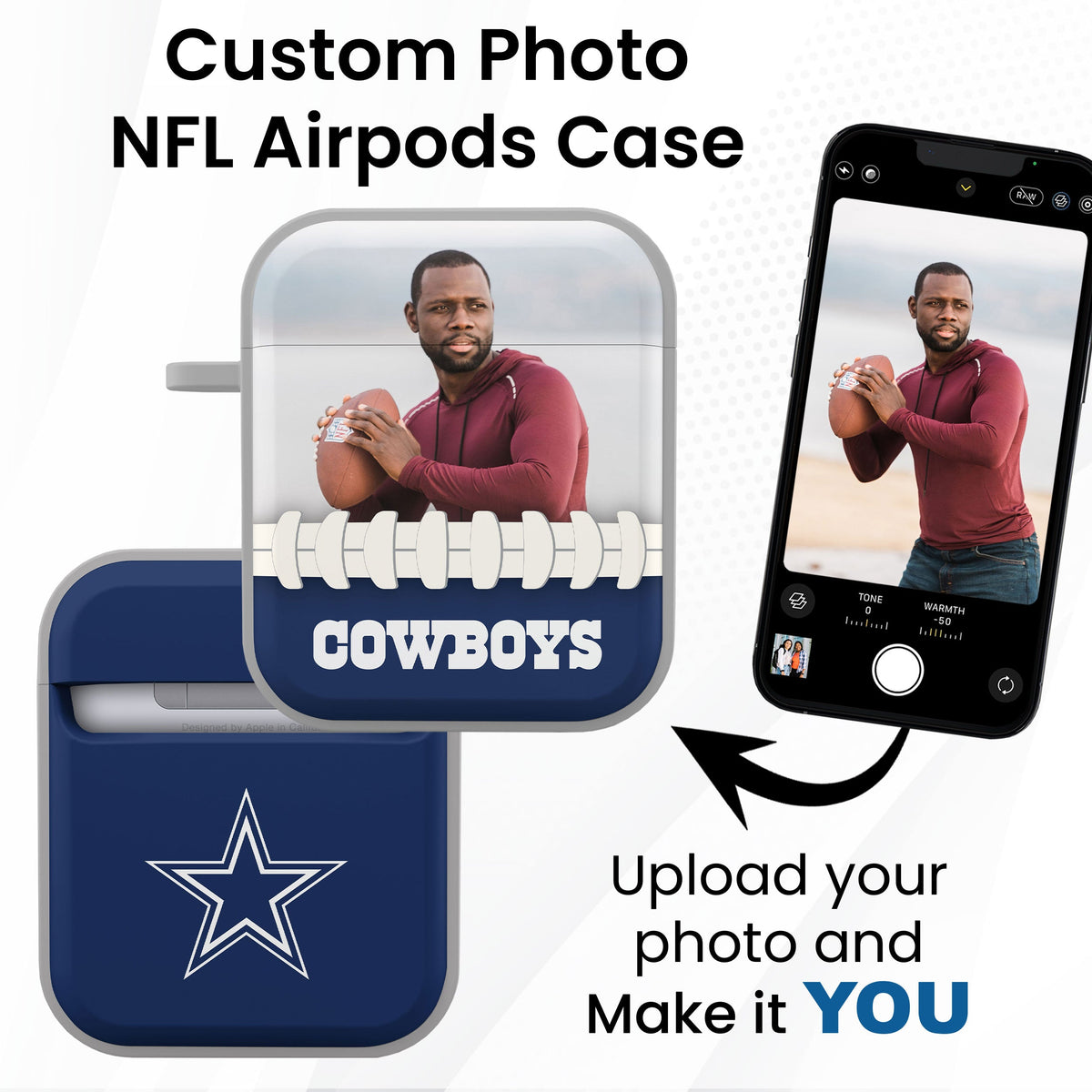 Dallas Cowboys Custom Photo HDX Apple AirPods Gen 1 &amp; 2 Case Cover