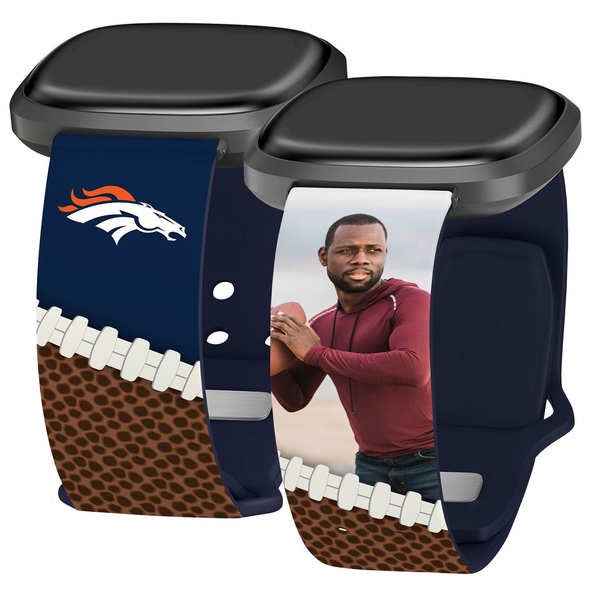 Denver Broncos Custom Photo HD Fitbit Versa 3 &amp; Sense Watch Band
