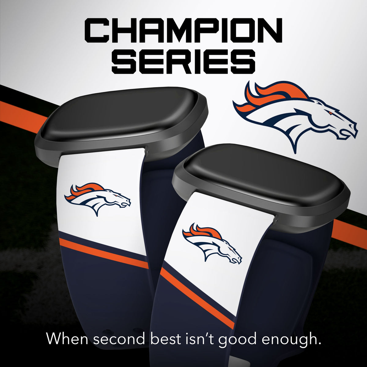 Denver Broncos HD Champion Series Fitbit Versa 3 &amp; Sense Watch Band
