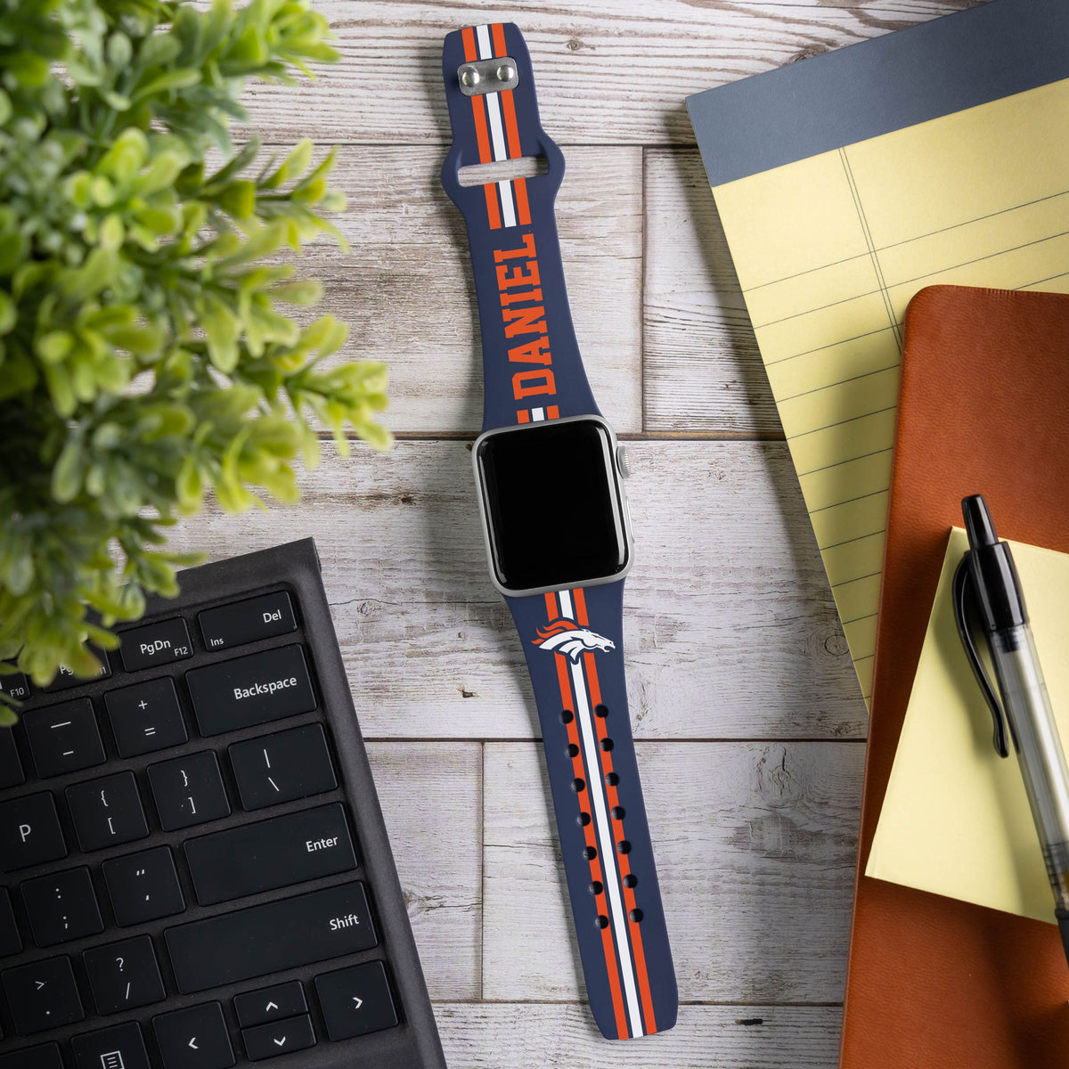 Denver Broncos Custom Name HD Apple Watch Band