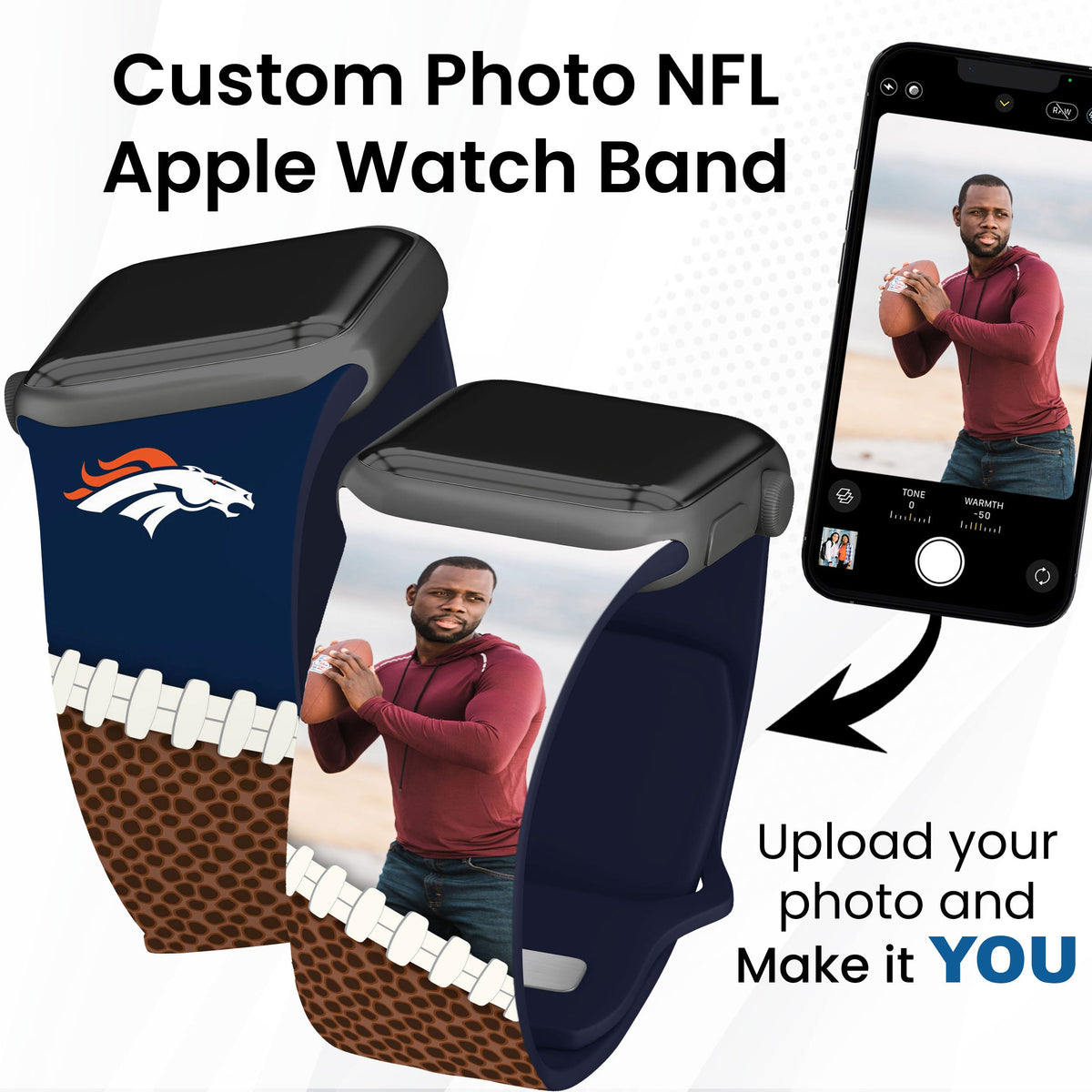 Denver Broncos Custom Photo HD Apple Watch Band