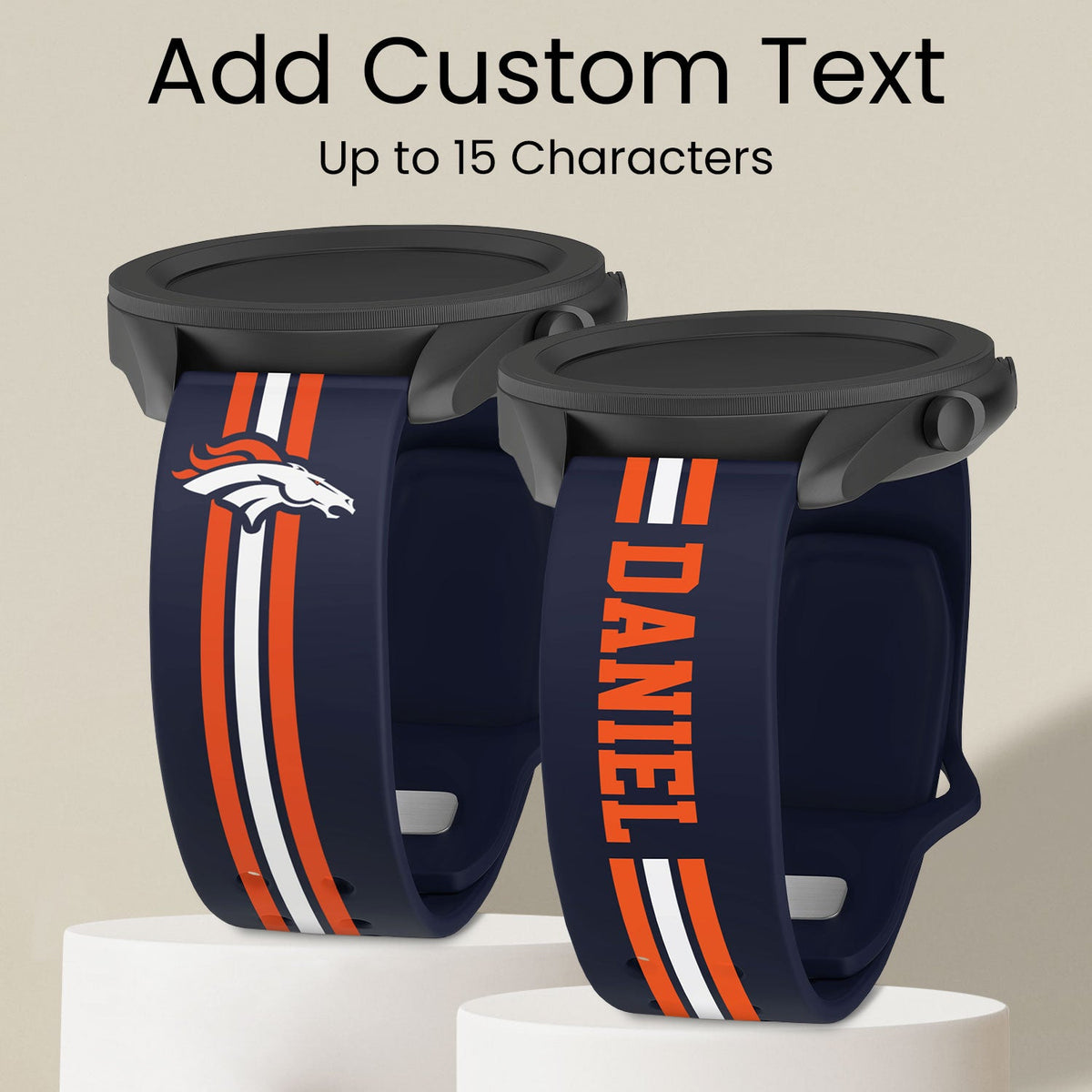 Denver Broncos Custom Name HD Watch Band