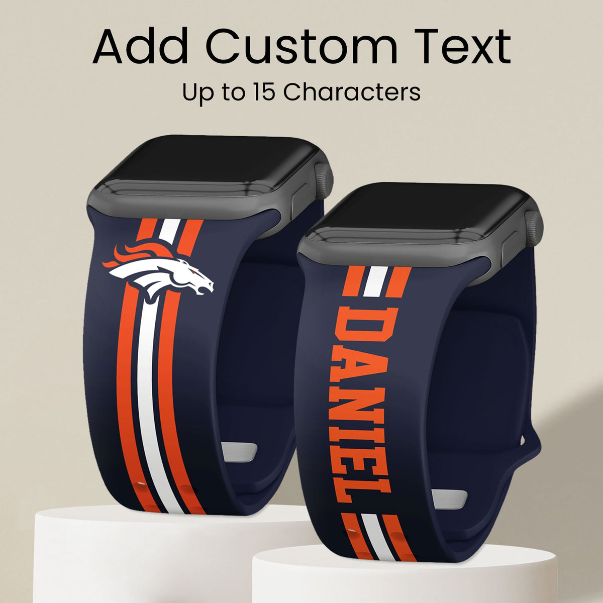 Denver Broncos Custom Name HD Apple Watch Band