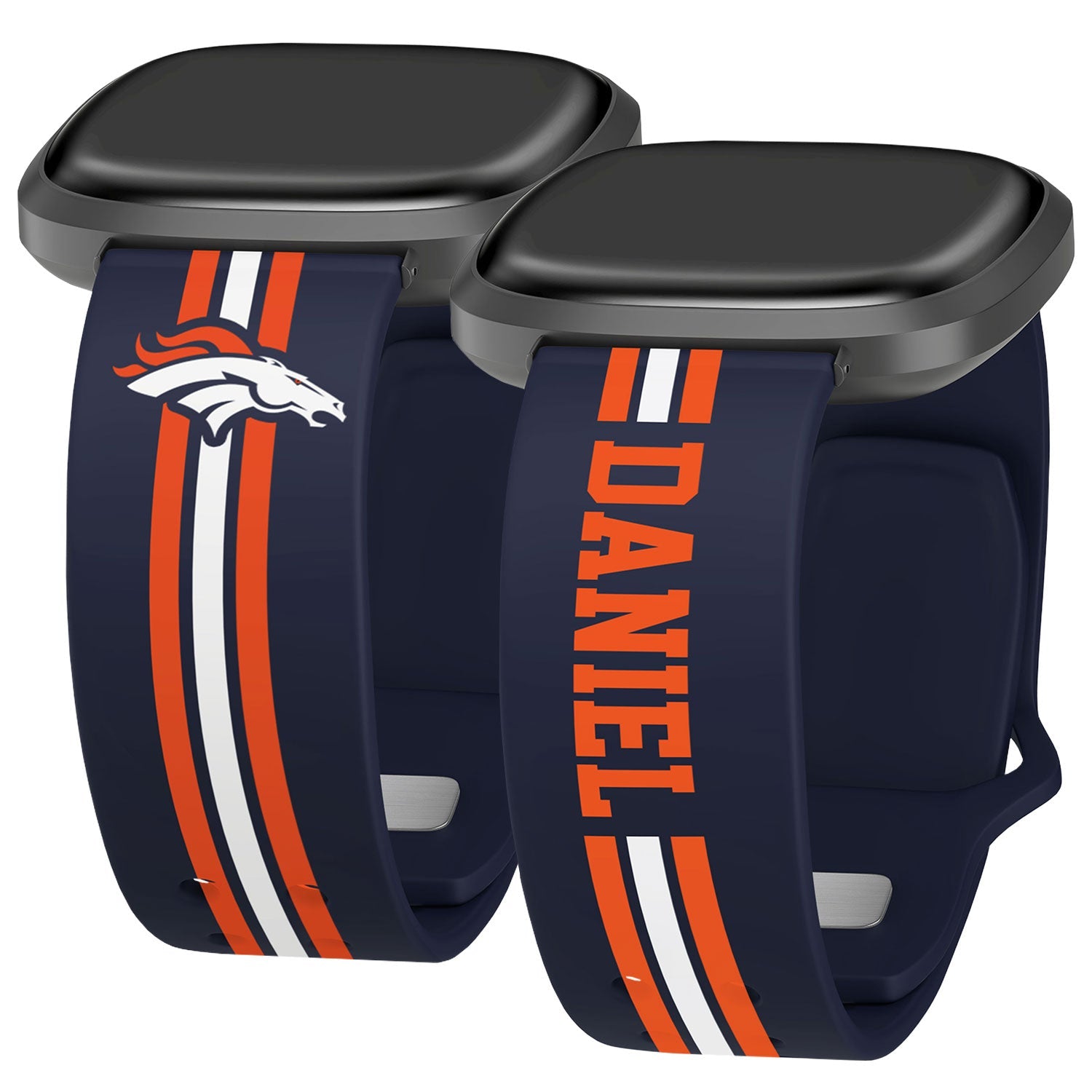 Denver Broncos Custom Name HD Fitbit Versa 3 and Sense Watch Band