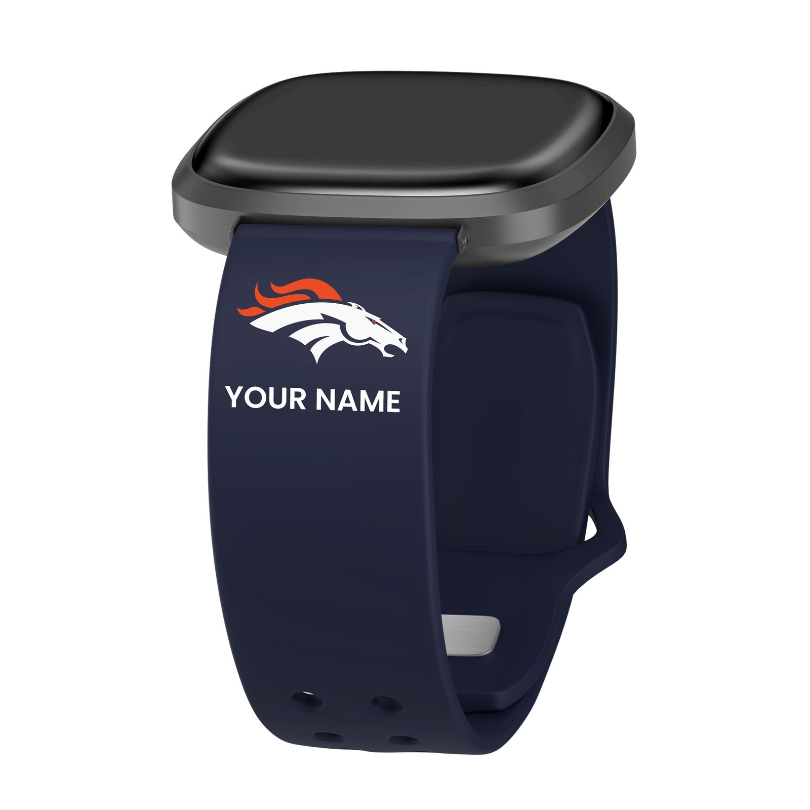 GAME TIME Denver Broncos Custom Name HD FitBit Versa 3 & Sense Watch Band